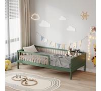 MINEA - Lit avec barrière PEPITO 90x190 cm (matelas non inclus) Vert G