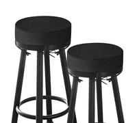 MineCozy Lot de 2 coussins de tabouret de bar ronds de 7,6 cm d'épaisseur pour chaises, de bistrot antidérapants avec housse lavable en machine (30,5 cm, noir)