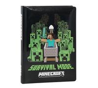Minecraft Agenda scolaire journalier 12 mois pour enfants et adolescents, couverture rembourrée, 320 pages colorées, idéal pour l'école primaire et les médias, 13 x 17,8 cm, noir pixels