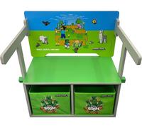 MINECRAFT - Banc rabattable en banquette de jeu avec table, meuble pour enfants au design coloré