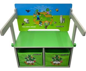 MINECRAFT - Banc rabattable en banquette de jeu avec table, meuble pour enfants au design coloré