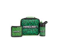 Minecraft Ensemble de sac à lunch | Creeper Adventure pour les garçons | Boîte à lunch, bouteille d’eau et boîte collation | Produits dérivés pour enfants | Portez l’aventure pixélisée chaque repas