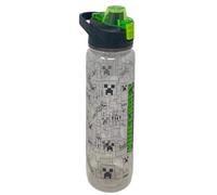 Minecraft Gourde pop-up 1075 ml en Tritan, bouteille de sport avec ouverture à bouton et verrouillage de sécurité, grande capacité pour salle de sport, bureau et loisirs, boissons froides uniquement