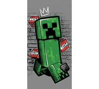Minecraft Jerry Fabrics Metro Art Creeper Serviette de Bain 70 x 140 cm