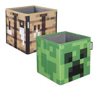 Minecraft Lot de 2 boîtes de rangement en tissu Motif tête de grimpeur