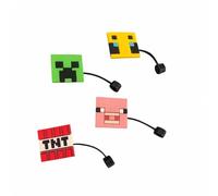 Minecraft Lot de 4 décorations en silicone pour boissons