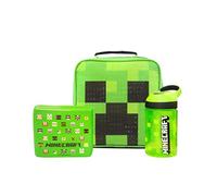 Minecraft Lunchbox Kids Boys (sac à lunch scolaire, bouteille d’eau, pot pot) taille unique