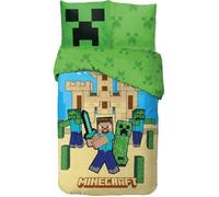 MINECRAFT- PARURE DE LIT- HOUSSE DE COUETTE 140X200 CM + TAIE - 63X63 CM-NEUF-COTON.