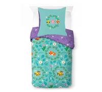 Minecraft - Parure de lit Une Personne pour Enfant - Ensemble Housse de Couette et taie d'oreiller 80 x 80 cm - 100% Coton