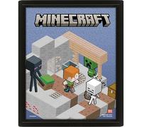 Minecraft Poster lenticulaire Flip - Art mural officiel Minecraft 3D Motion avec effet rabat, parfait pour les joueurs, les chambres d'enfants ou les collectionneurs, idéal pour offrir, décoration