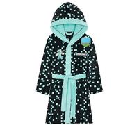Minecraft Robe de Chambre Polaire Garçon et Ado Creeper Peignoir Enfant à Capuche avec Poches et Ceinture Cadeau Gamer (13-14 Ans, Teal)