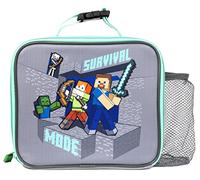 Minecraft Sac à Déjeuner Isotherme Haute Qualité Fringoo | Sac Repas Enfants | Double Compartiment | Sac à Lunch Portatif à Compartiments Séparés Réutilisable | Lunchbox et Boite a gouter enfant
