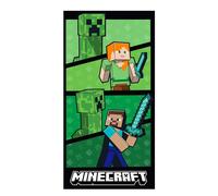 Character World Serviette Officielle Minecraft | Toucher Super Doux, Design Creepers, Alex et Steve Gaming | Parfait pour la Maison, Le Bain, la Plage et la Piscine | Taille Unique 140 cm x 70 cm