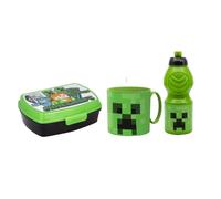 Minecraft Set Boîte Petit Déjeuner Portapranzo Bouteille Tasse Vert 500 ml