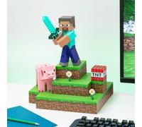 Minecraft Steve Diorama Figurine Lampe De Bureau Paladone Products