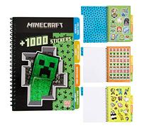 Minecraft Stickers Enfant Livre 1000+ Autocollants Enfant Stickers à Collectionner Idée Cadeau Gamer Creeper Epée Animaux Fleurs Pixel Taille Unique