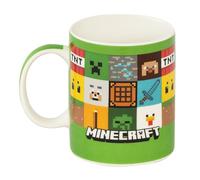 MINECRAFT Tasse en céramique 350 ml, tasse originale avec design gaming, résistante, lavable au lave-vaisselle, passe au micro-ondes, avec boîte cadeau
