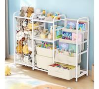 MINENICE Organiseur de jouets 3 en 1, bibliothèque/bibliothèque, étagère à poubelle pour enfants, boîte à jouets pour organisation de salle de jeux, chambre à coucher et décoration de pièce