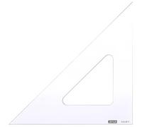 Minerva Équerre en plexi usiné 45° bord droit 35 cm transparent hypoténuse 495 mm