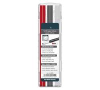 Mines universelles en graphite de couleur blanche et rouge pour porte-mines, idéales pour le dessin, l'écriture et les travaux de précision.