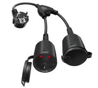Mineup Fiche Double pour Prise, Rallonge avec 2 Prises Schuko, Double fiche pour Prise de Courant, Double Prise pour Maison, Bureau, Voyages, 1,5 mm², 250 V/16 A