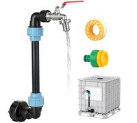 Mineup IBC col de cygne 3/4", Kit de Raccordement IBC, S60 x 6 Kit Raccordement Cuve Eau de Pluie IBC, Robinet Cuve pour réservoir d'eau 1000L, conteneur IBC, baril de pluie