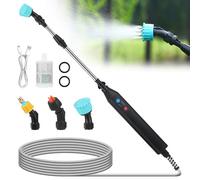 Mineup Pulvérisateur électrique, 3.7V USB Rechargeable Pulvérisateur Jardin avec 3 Buses et 5M de Tuyau, Pulvérisateur pour Plantes de Jardin, Pulverisateur Lance Telescopique pour Arrosage