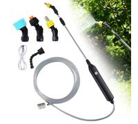 Mineup Pulvérisateur électrique, 3.7V USB Rechargeable Pulvérisateur Jardin avec 4 Buses et 3M de Tuyau, Pulvérisateur pour Plantes de Jardin, Pulverisateur Lance Telescopique pour Arrosage