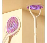 Mineup Tête Rotative Raquette Électrique Insectes, Rechargeable Raquette Anti Moustique, Tapetteà Mouche Électrique avec Une Extension Télescopique, pour Chambre à Coucher, Cuisine, Balcon