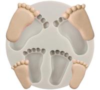 MINFEIDMS Moule en silicone 3D en forme de pied de bébé pour décoration de gâteau de fête prénatale, décoration de cupcakes, bonbons, pâte à sucre, pâte polymère