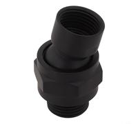Minflora Adaptateur de pommeau de douche pivotant avec filetage G1/2, rotule réglable en laiton pour pommeau de douche fixe, raccord d'écoulement d'eau en métal en argent brossé ou finition noire