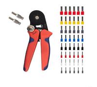 Minflora HSC9-10-6 Kit d'outils de sertissage, pince à sertir à cliquet | Viroles AWG 24-7, cliquet auto-ajustable, pince en acier 45#, avec 1200 terminaux, laiton étamé, pour électronique