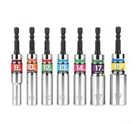Minflora Lot de 7 douilles à molette réglables, manchon pivotant à 15°, alliage d'acier chromé pour une résistance à la rouille, tailles multiples de 8 à 19 mm (8 mm à 19 mm)