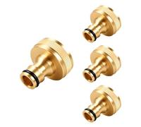MINGBOLIN 4 Raccords de Robinet en Laiton 1 Pouce Compatibles Gardena | Laiton robuste filetage femelle 1 pouce raccord rapide joint et ruban d'étanchéité pour tuyau d'arrosage et irrigation