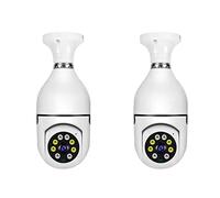 Minghunian 2X Caméra de Sécurité Ampoule 200W E27, 1080P 360 Degrés Panorama Caméra Domestique Wi-FI pour Portable, Alarme de Détection de Mouvement