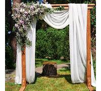 MINGPINHUIUS Arche de Mariage en Mousseline de Soie Draperie pour fête de Mariage Cérémonie Plafond Arche de Mariage Réception Draperie Décor Décor 0,7 x 5,5 m (Blanc, 1 Panneau)