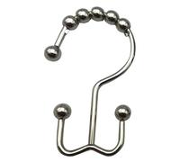 mingzhe 12 Crochets de Rideau de Douche en Fer Antirouille, avec Boules Roulantes Sphériques Double Face pour Un Glissement en Douceur, Anneaux Rideau Salle Bain