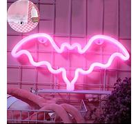 mingzhe LED Néon 12 Formes Lune Maison Arbre de Noël Coeur Lèvre Arc-en-Cupidon Elk Chauve-Souris Joli Chat Jingle Bell avec USB À Piles Flexible PVC pour Mur de Chambre (Autres 18)