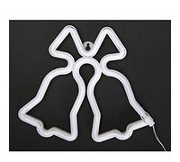 mingzhe LED Néon 12 Formes Lune Maison Arbre de Noël Coeur Lèvre Arc-en-Cupidon Elk Chauve-Souris Joli Chat Jingle Bell avec USB À Piles Flexible PVC pour Mur de Chambre (Autres 11)