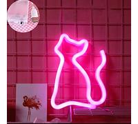 mingzhe LED Néon 12 Formes Lune Maison Arbre de Noël Coeur Lèvre Arc-en-Cupidon Elk Chauve-Souris Joli Chat Jingle Bell avec USB À Piles Flexible PVC pour Mur de Chambre (3 Autres)