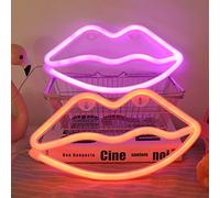 mingzhe LED Néon 12 Formes Lune Maison Arbre de Noël Coeur Lèvre Arc-en-Cupidon Elk Chauve-Souris Joli Chat Jingle Bell avec USB À Piles Flexible PVC pour Mur de Chambre (4 Autres)