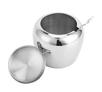 mingzhe Sucrier en Acier Inoxydable 304 avec Couvercle et Cuillère Poli Miroir à Double Tranchant pour Sel de Cuisine