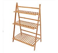 mingzhe Support pour Plantes à 3 Niveaux avec étagères à Lattes Pliables, pour Balcon, Patio, Jardin, Organisateur, Présentoir (3 Niveaux)