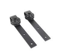 mingzhe Système de Rail Moderne pour Porte de Grange Coulissante 2 M pour Portes Simples en Bois, Finition Noire en Acier au Carbone Robuste, capacité 100 Kg
