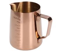 mingzhe Tasse à Mousse de Lait en Acier Inoxydable avec échelle de Mesure, Pichet à café Vapeur en Or Rose 550 ML sans Buse Anti-Goutte pour la Fabrication Latte