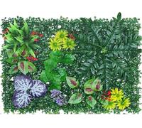MINHADISI Panneau Mur Végétal Artificiel 40x60cm, Plante Verte Synthétique Décoration Murale Intérieur Extérieur, Feuillage Tropical Réaliste pour Jardin, Balcon, Salon, Fête, sans Entretien (A02)