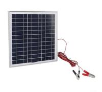 Minhe Panneau solaire monocristallin portable 20 W pour batteries 12 V avec cadre en aluminium, pinces de batterie, utilisation en extérieur