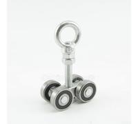 Minhe Poulie de porte coulissante robuste pour système de rail C50, roue à rouleau industrielle en acier galvanisé avec boulons dissimulés, matériel de glissement lisse pour entrepôt grange (B)