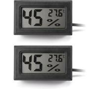 Mini 2en1 Thermomètre Hygromètre Numérique Écran LCD avec Câble 1.5M Sonde de Température Humidité Compteur Noir BI701 G