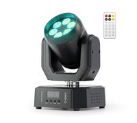 Mini 30W Beam Lyre LED Tête Mobile Lumière de Fête, 6 LED RGBW Jeux de Lumiere avec Télécommande Angle de Faisceau de 25° Stroboscope Commande Vocale pour Mariages Bar Discothèques Noël